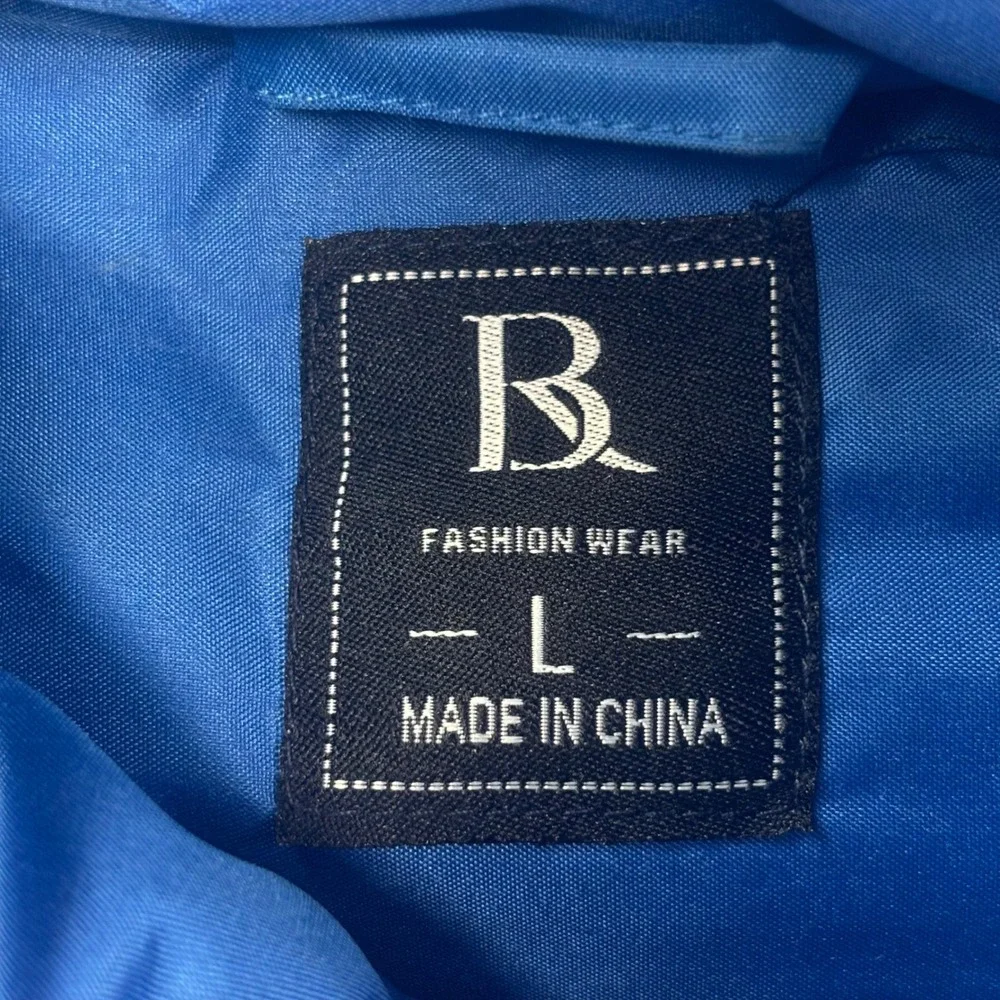 Banana Republic Fashion Puffer Vest Large Blue Quilted‎ Zip Up Sleeveless Men